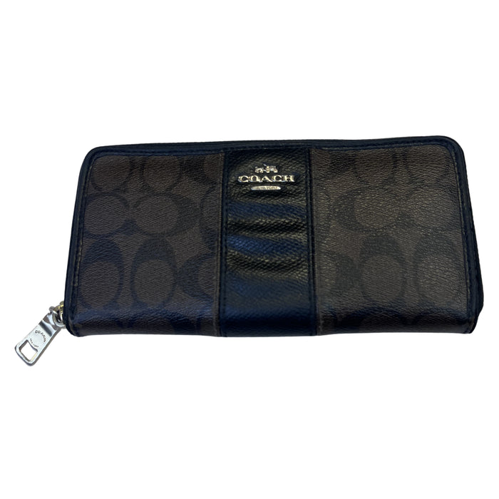 COACH Signature Zip Around Peněženka (hnědo/černá)