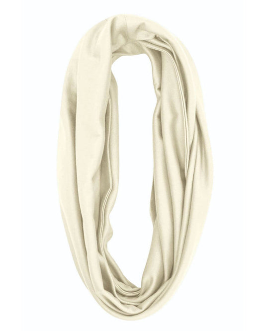 Silky Cotton Snood Scarf - Cream - The Classic Boutique