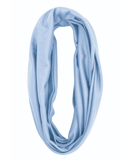 Silky Cotton Snood Scarf - Pale Blue - The Classic Boutique
