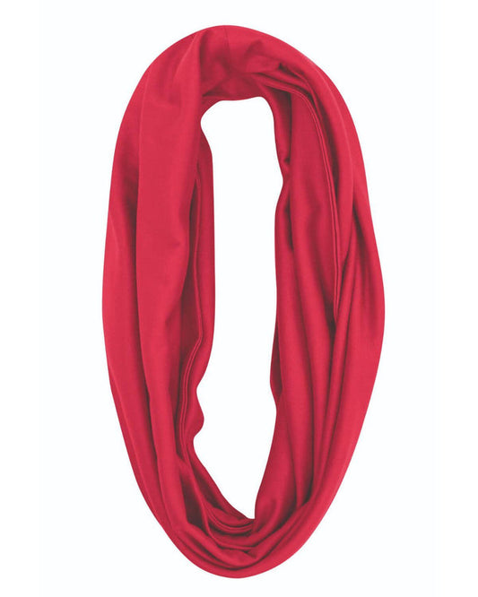 Silky Cotton Snood Scarf - Red - The Classic Boutique
