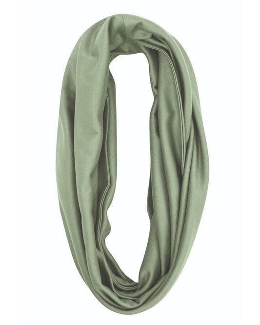 Silky Cotton Snood Scarf - Sage - The Classic Boutique