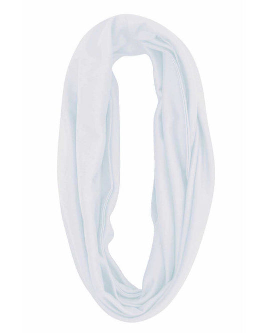 Silky Cotton Snood Scarf - White - The Classic Boutique