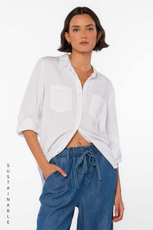 Sirena Optic White Shirt - Tops - Velvet Heart Clothing