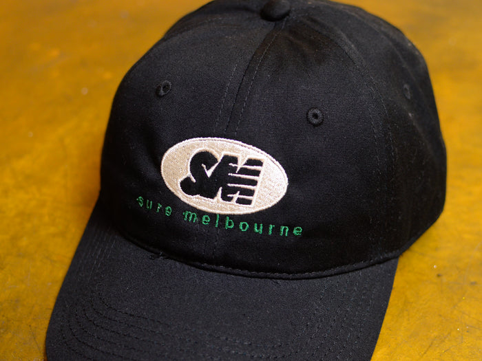 SM Oval Embroidered Cap - Black / White