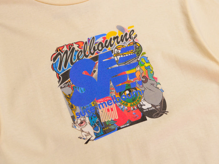 SM Sticker Toss T-Shirt - Natural