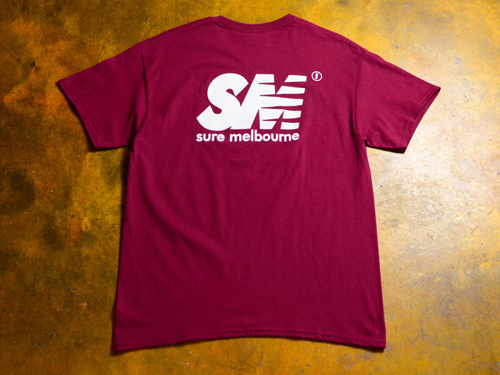 SM T-Shirt - Burgundy / White