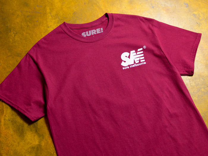 SM T-Shirt - Burgundy / White