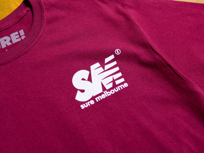 SM T-Shirt - Burgundy / White