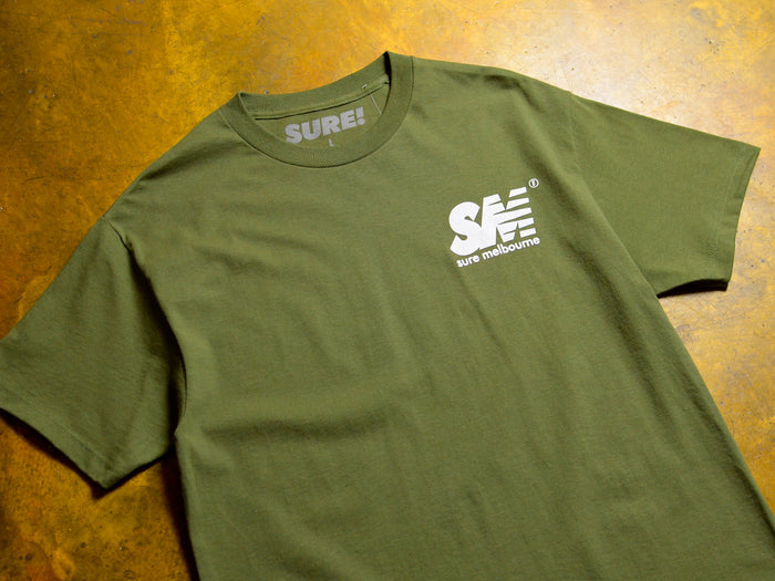 SM T-Shirt - Military Green / White