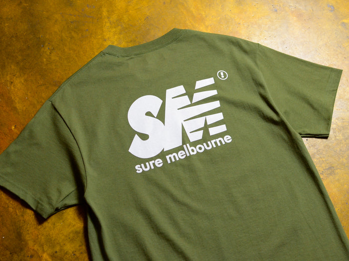 SM T-Shirt - Military Green / White