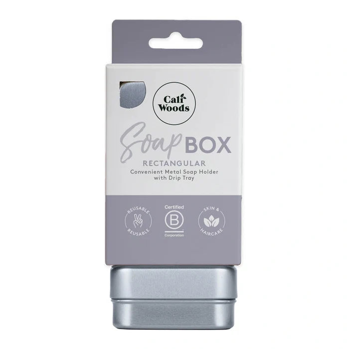 Cali Woods soap holder packaging on a white background