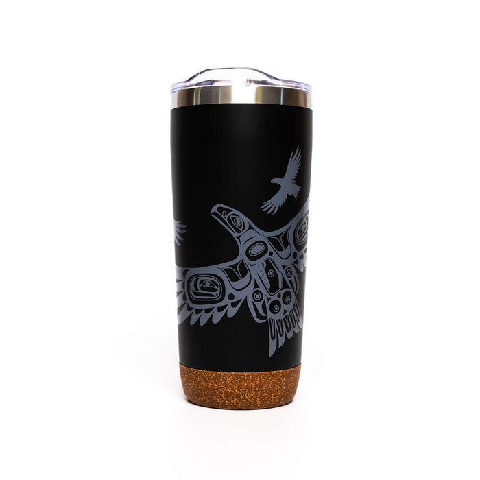 Soaring Eagle Cork Base Travel Mug featuring a stylish design with a cork base and insulated stainless steel.
