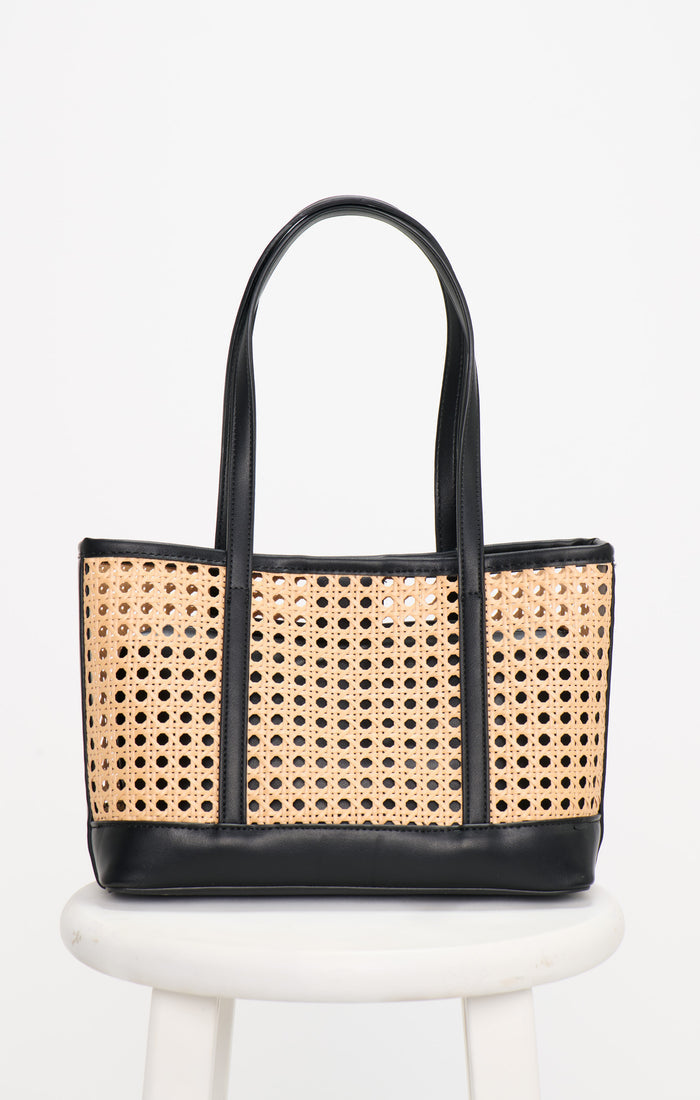 Soleil Mini Tote ~ Black and Natural