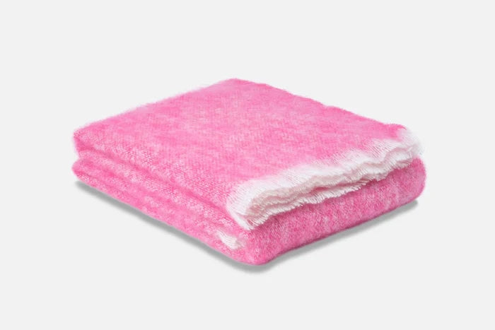 Raspberry - Brushed Mohair Throw