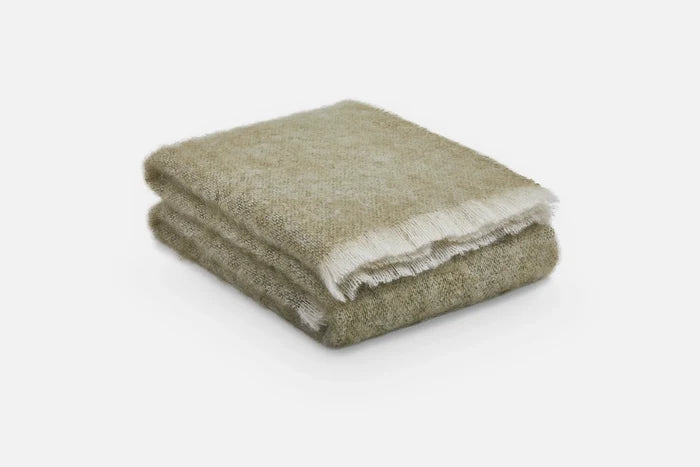 Olive - Brushed Mohair Throw