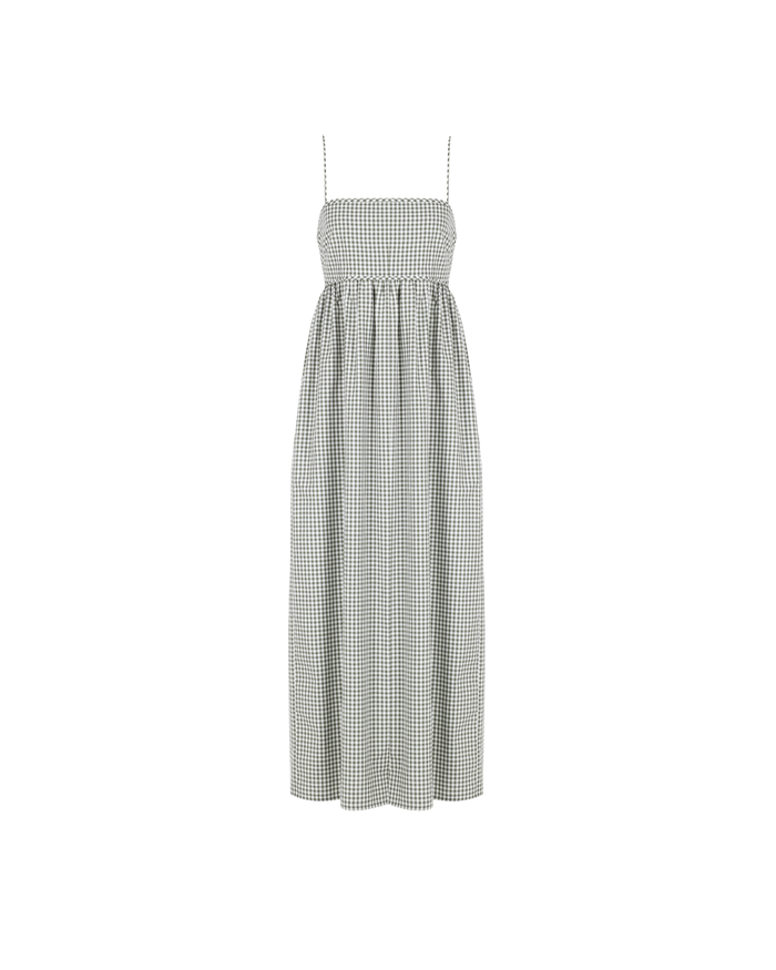 SPRITZ SUNDRESS OLIVE GINGHAM