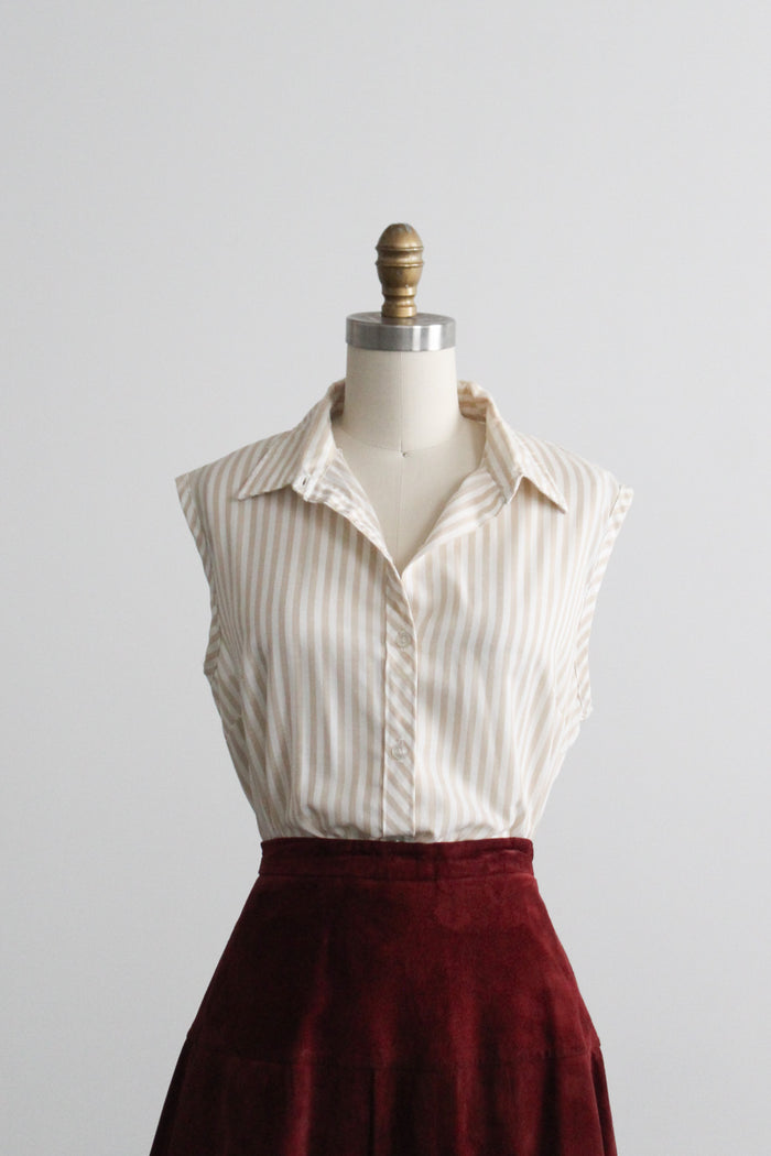 striped oxford button up