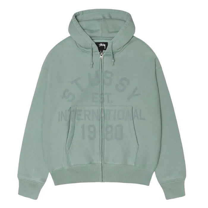 Stussy Established Zip Hoodie Grey Green - Afewvibe