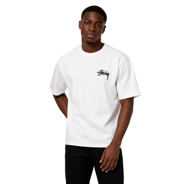 Stussy Fuzzy Dice Tee White - AFewVibe