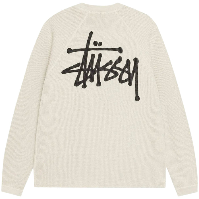 Stussy Raglan Thermal Long-Sleeve Crew Bone - AFewVibe