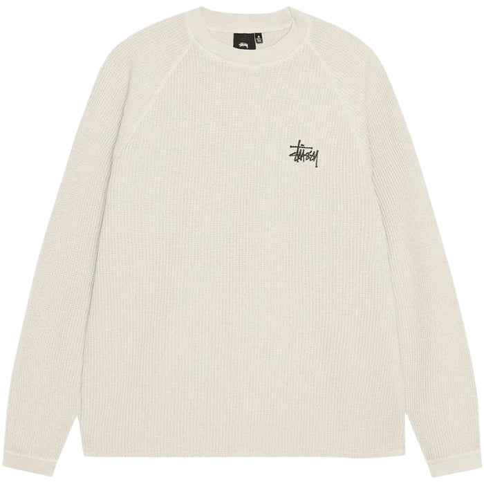 Stussy Raglan Thermal Long-Sleeve Crew Bone - AFewVibe