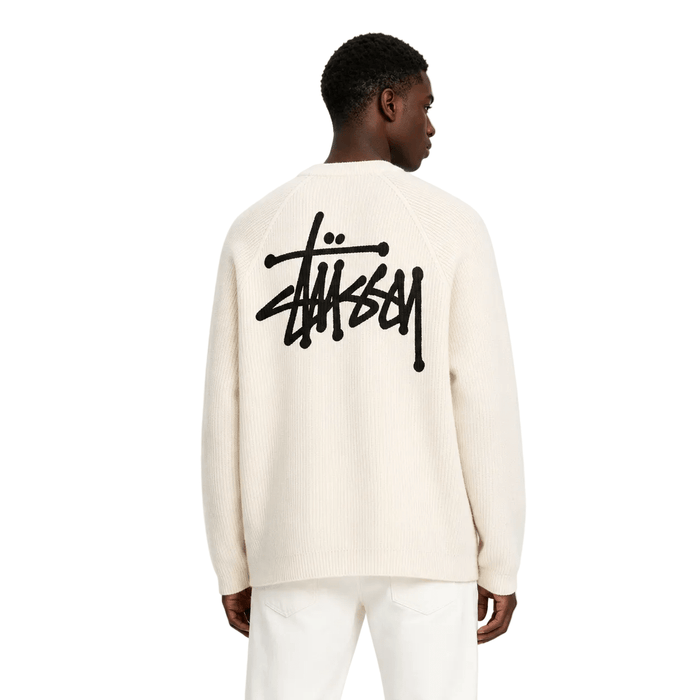 Stussy Raglan Thermal Long-Sleeve Crew Bone - AFewVibe