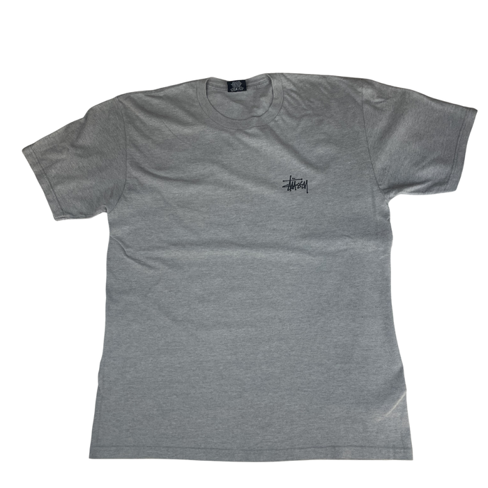 Stüssy "Stock Logo" Basic Tee – Grey Heather / L
