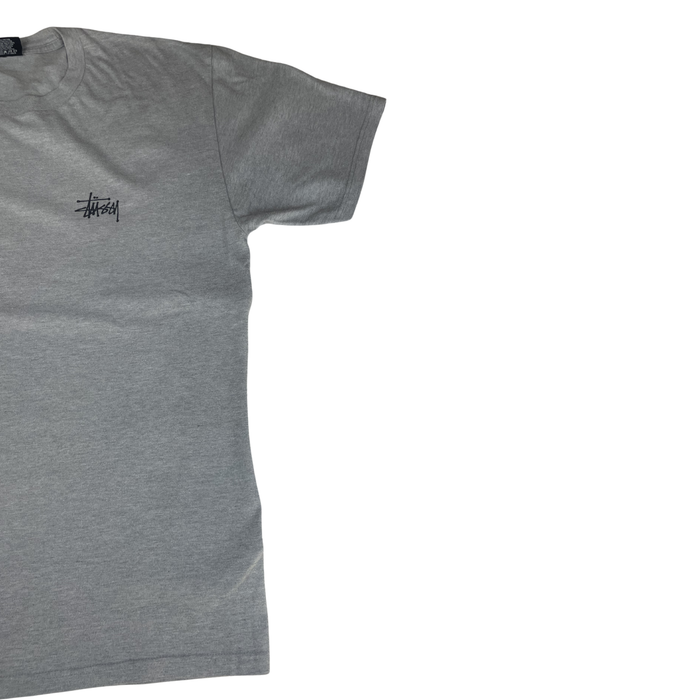 Stüssy "Stock Logo" Basic Tee – Grey Heather / L