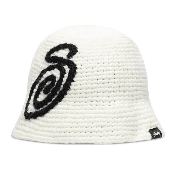 Stussy Swirly S Knit Bucket Hat Bone - Afewvibe