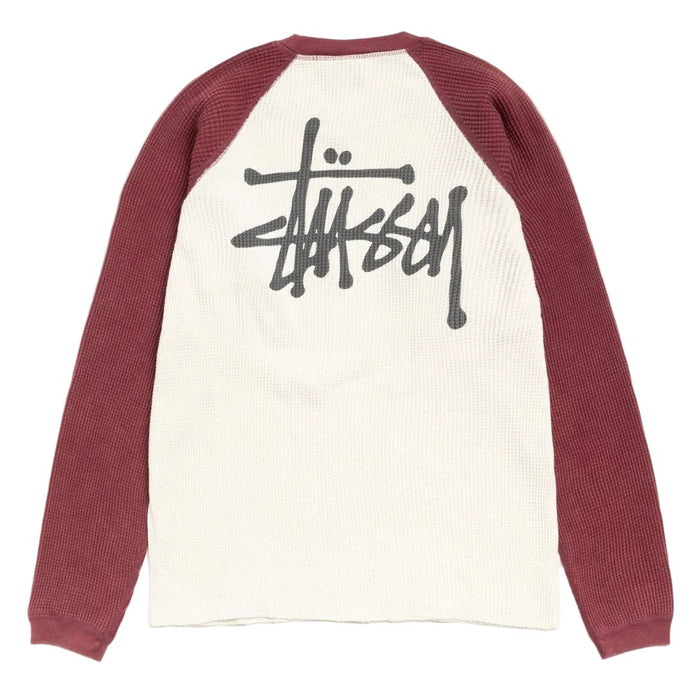 Stussy Thermal 2 Tone Raglan Shirt White - AFewVibe