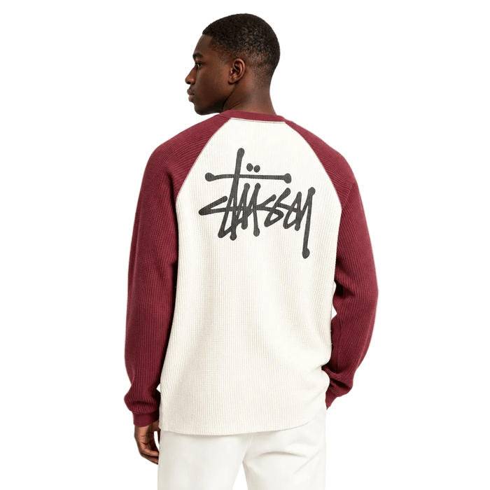 Stussy Thermal 2 Tone Raglan Shirt White - AFewVibe