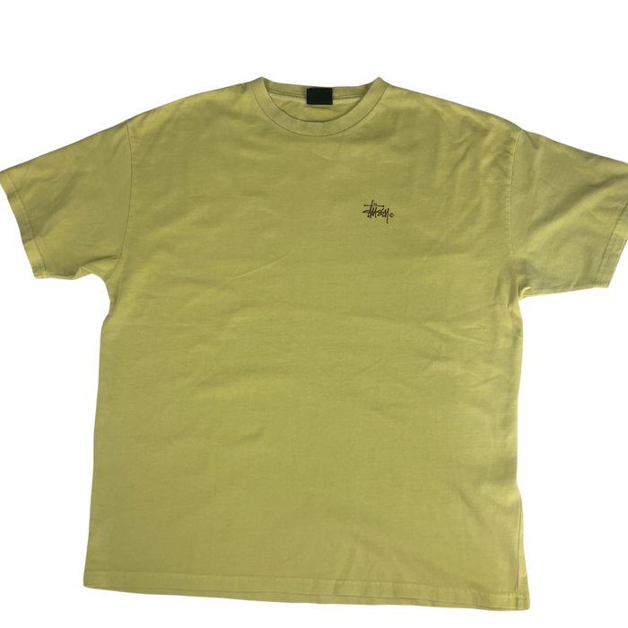 Stussy Vintage T-Shirt – Custom Obarvené na Světle Žlutou