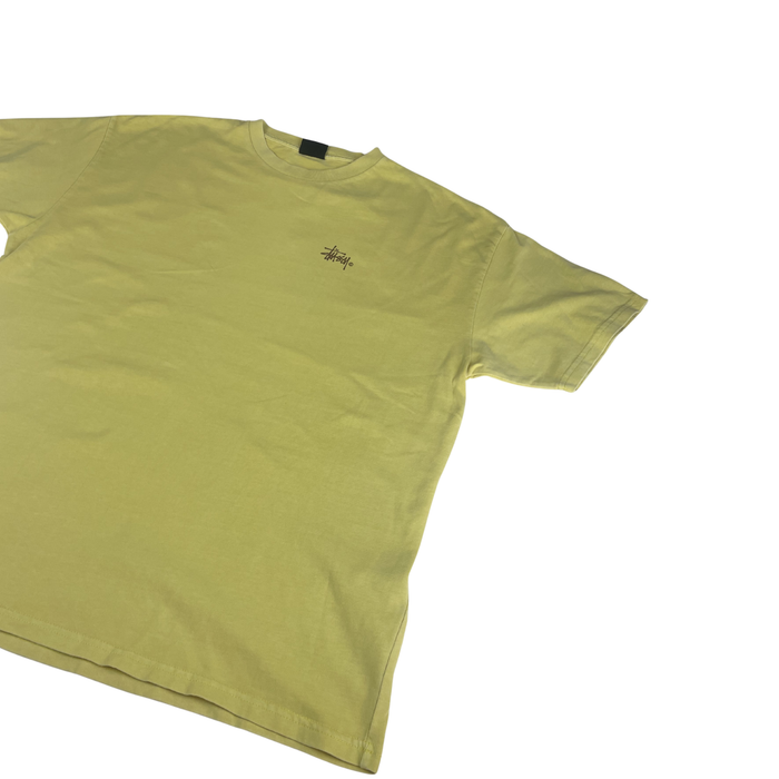Stussy Vintage T-Shirt – Custom Obarvené na Světle Žlutou