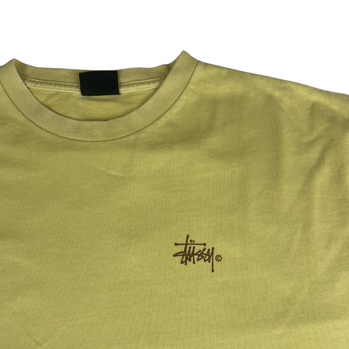 Stussy Vintage T-Shirt – Custom Obarvené na Světle Žlutou