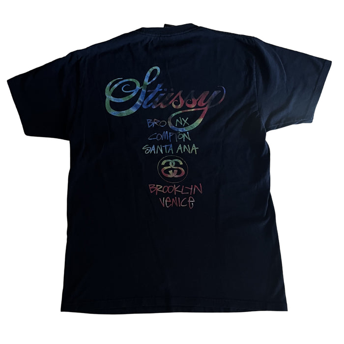 Stüssy "World Tour" Rainbow Tee – Black / M