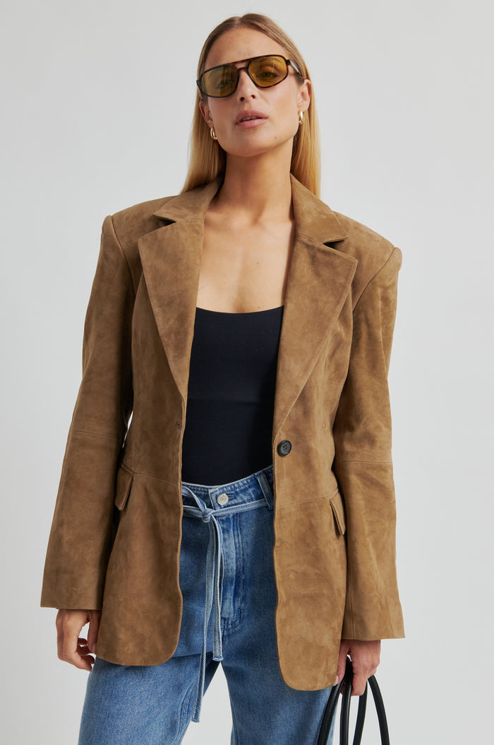Suellen Fitted Suede Blazer