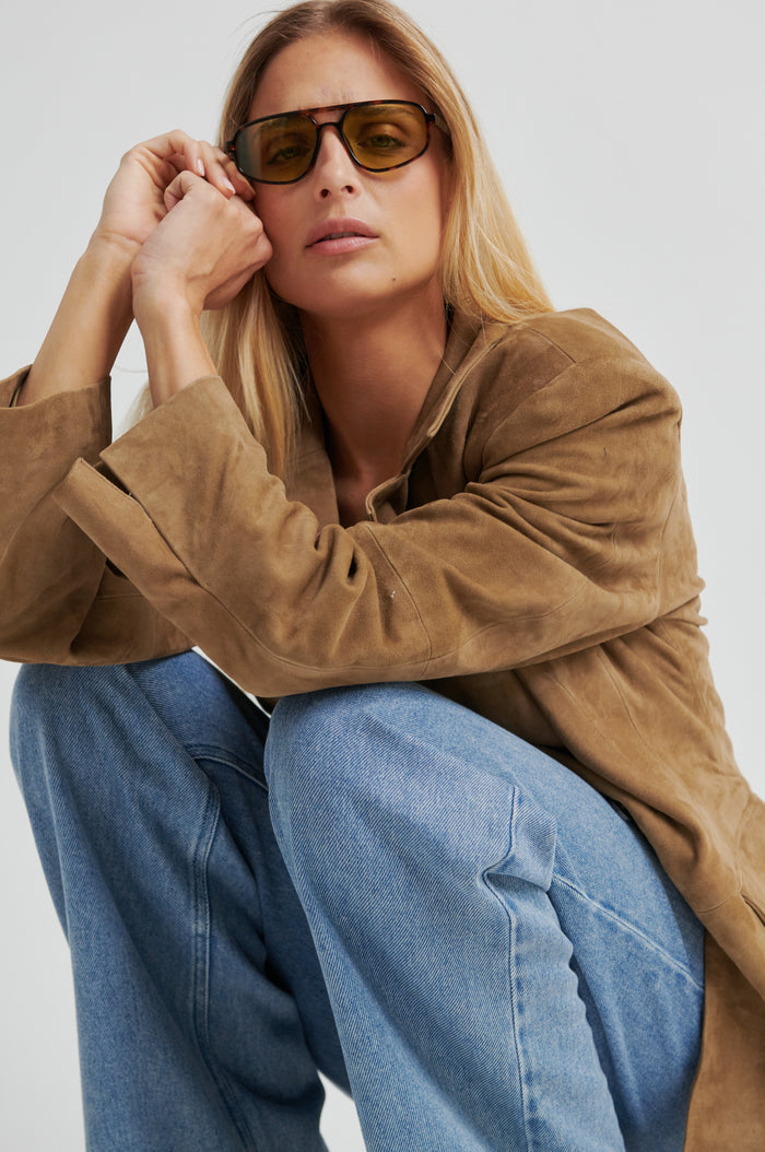 Suellen Fitted Suede Blazer