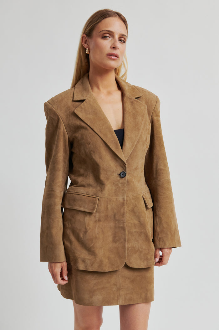 Suellen Fitted Suede Blazer