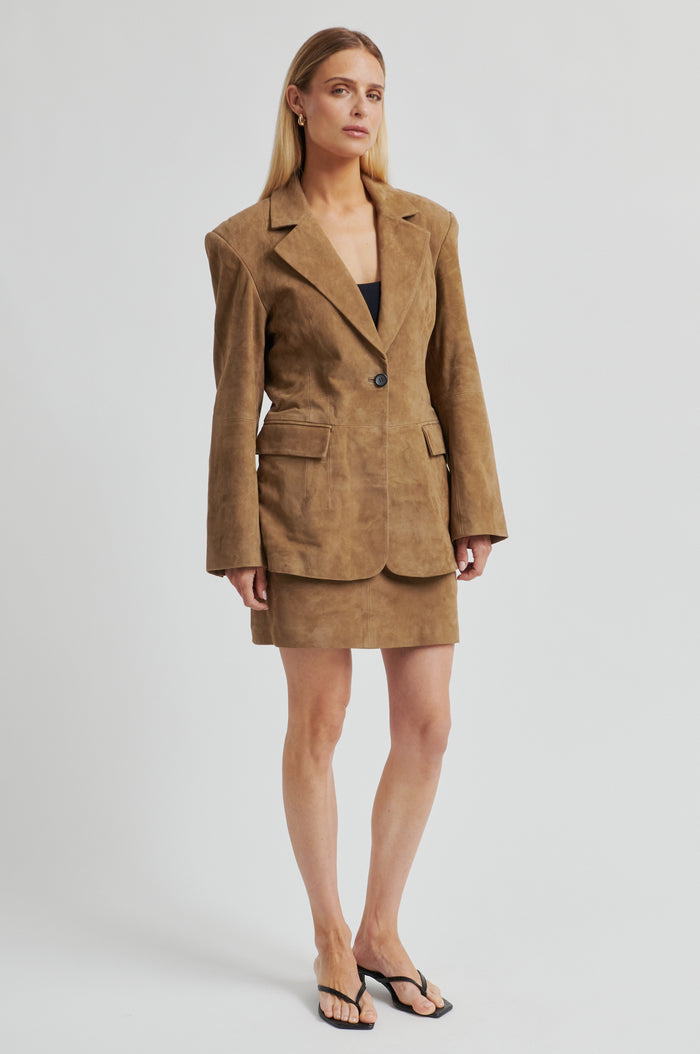 Suellen Fitted Suede Blazer