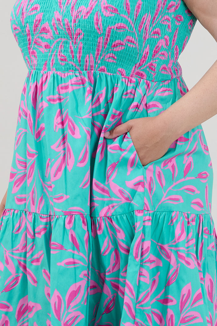 Sunfire Tiered Midi Dress Palmate Curve