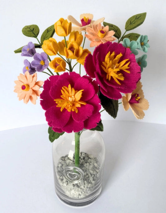 Sunrise Peony Bouquet Felt Flower Craft Kit, The Handmade Florist