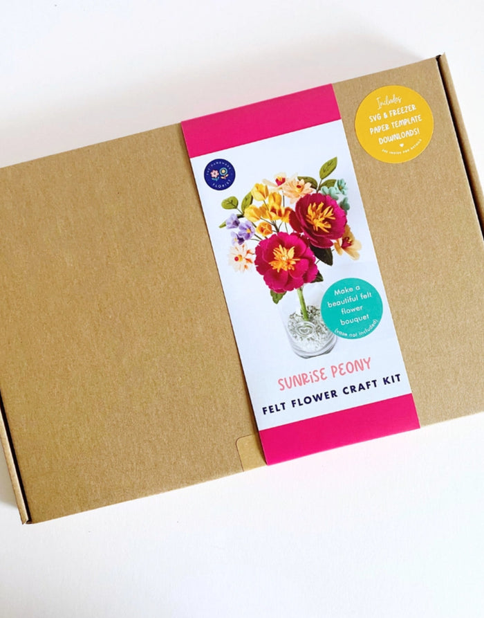 Sunrise Peony Bouquet Felt Flower Craft Kit, The Handmade Florist