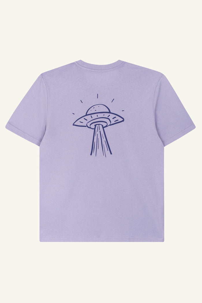 Contrast graphic tees designer edition Take Me Home, organic t-shirt with playful UFO design.