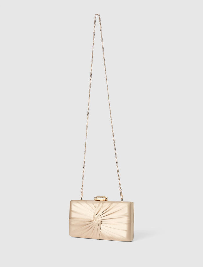 Tate Twist Satin Hardcase Clutch Forever New