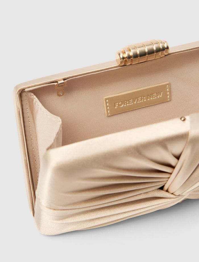 Tate Twist Satin Hardcase Clutch Forever New