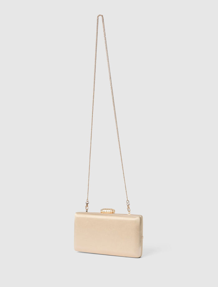 Tate Twist Satin Hardcase Clutch Forever New