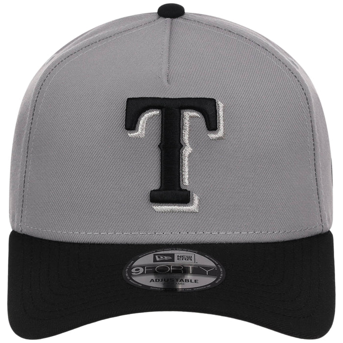 Texas Rangers MLB Gray x Black FASHION CORE New Era 9FORTY A-Frame