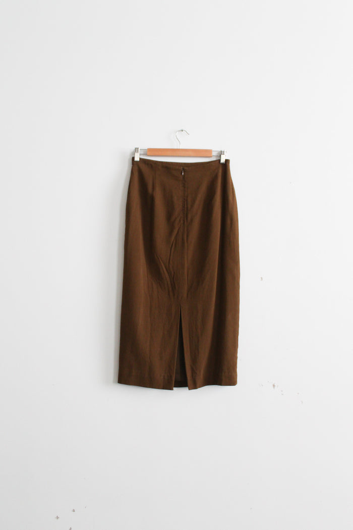 tobacco silk skirt