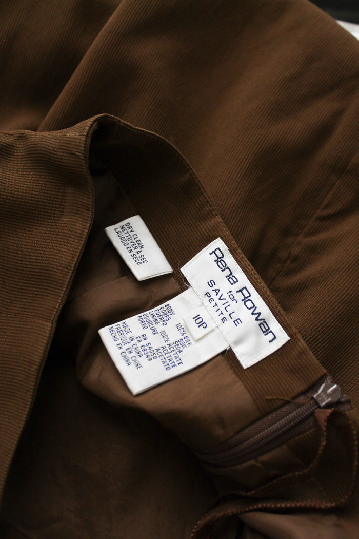 tobacco silk skirt