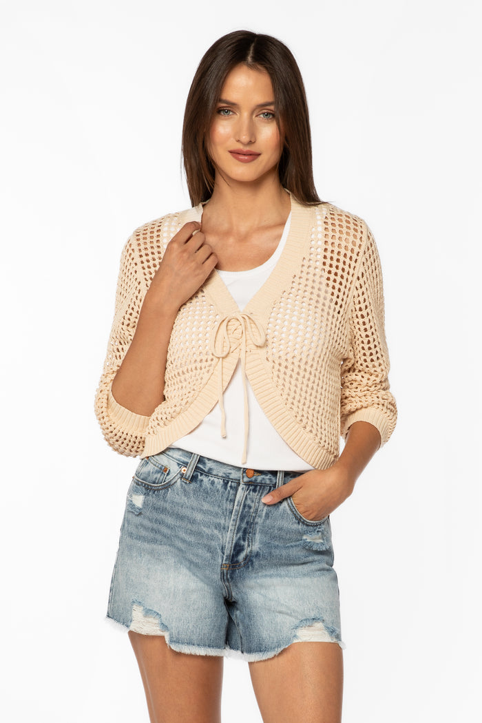Tovey Beige Cardigan - Sweaters - Velvet Heart Clothing